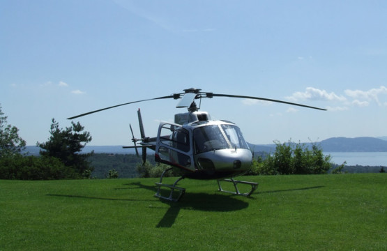 elicottero per il ceo che visita i dipendenti alla cena aziendale