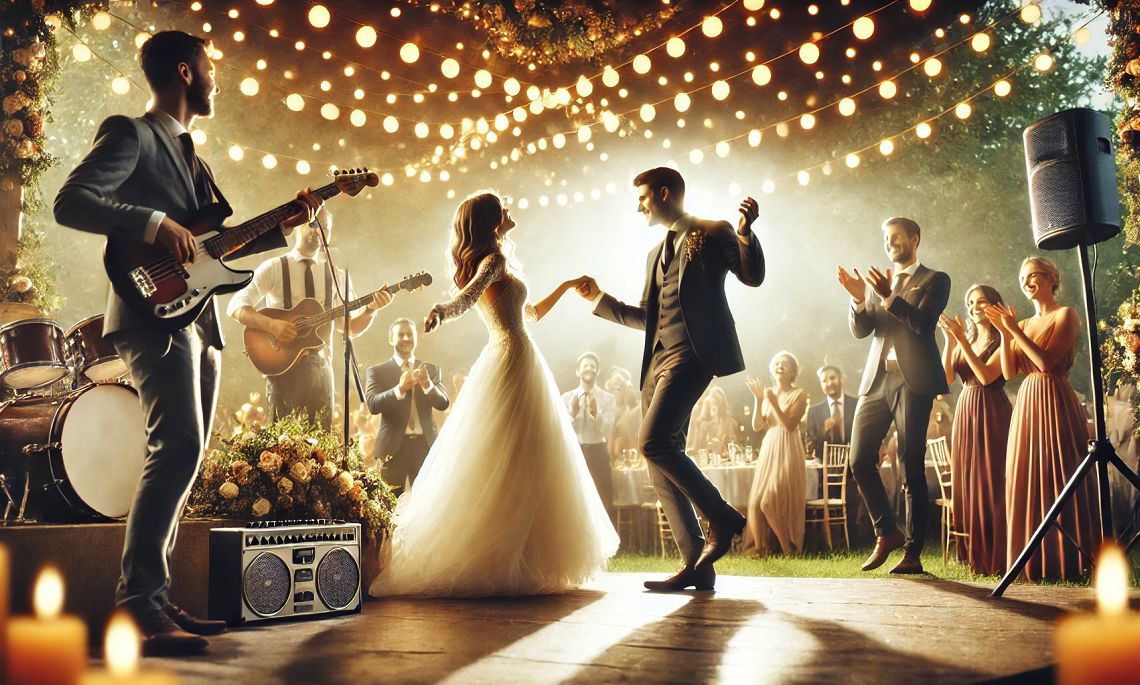 una festa con musica per il matrimonio